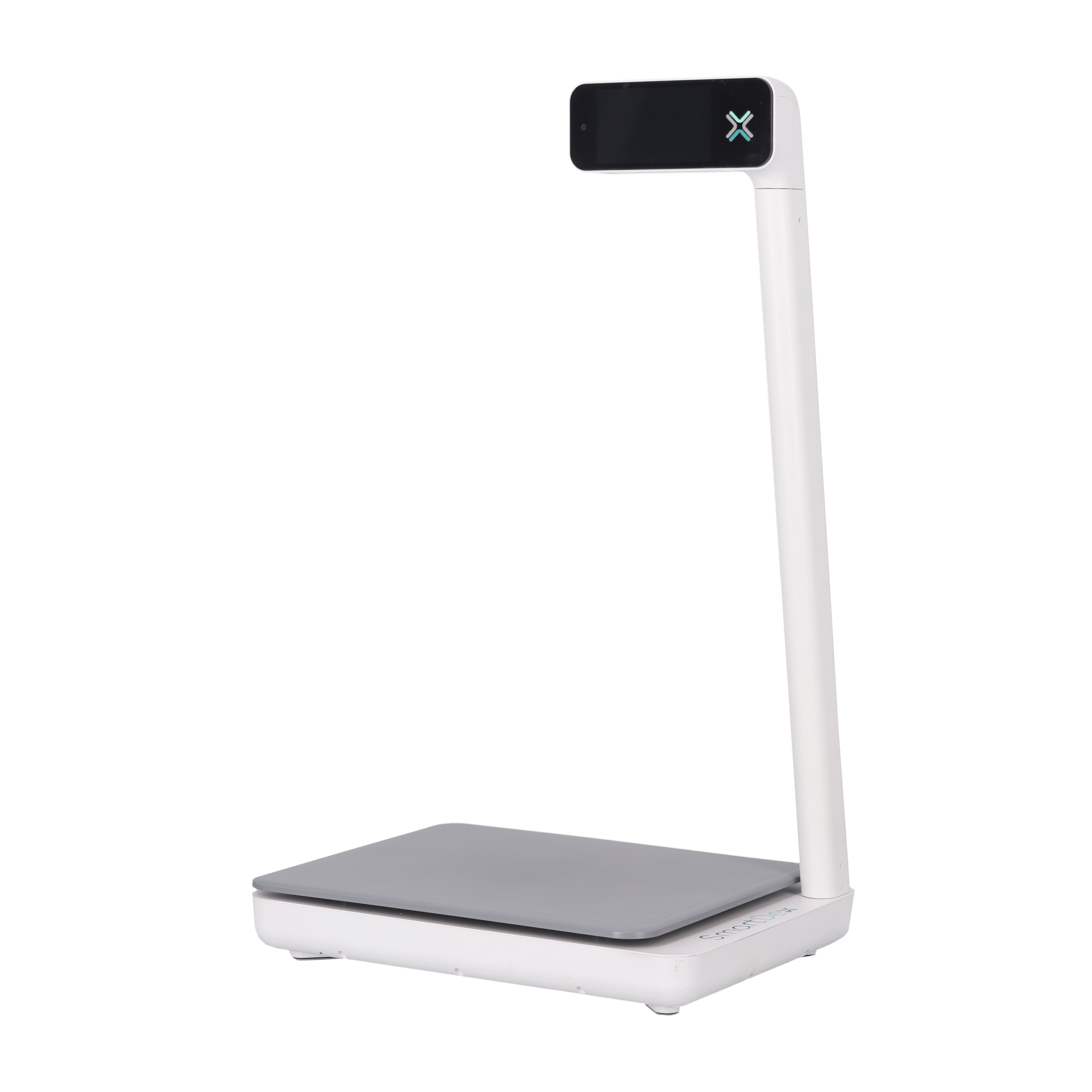 Detalle del dispositivo SmartDex con pantalla, cámara y plataforma de pesaje